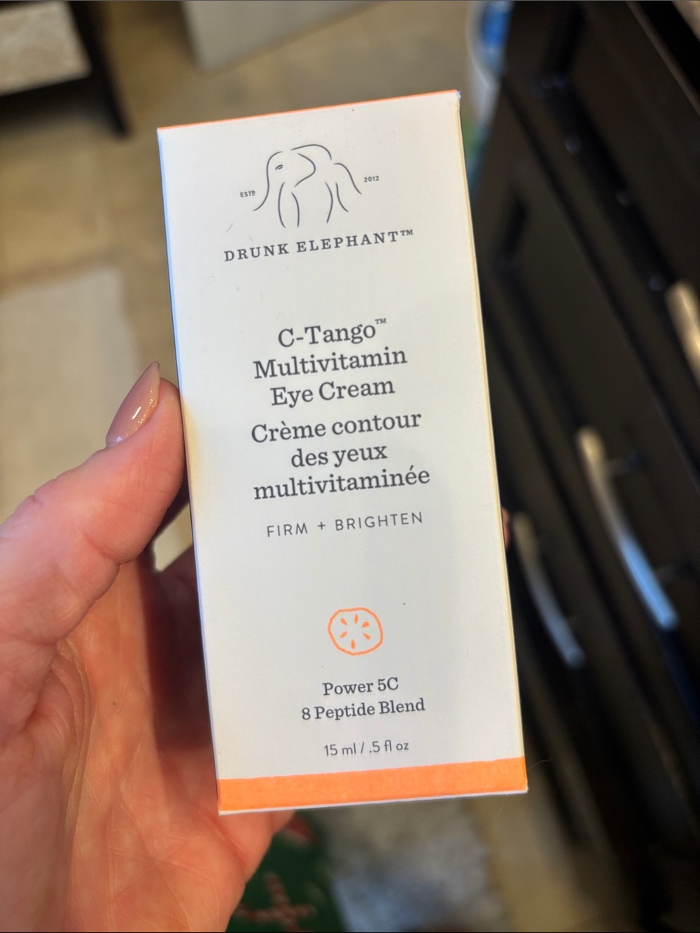 Drunk Elephant C-Tango Multivitamin Eye Cream — White with Orange Accents